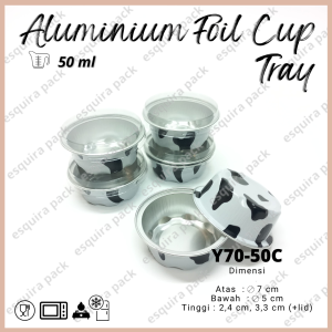 Aluminium Foil Cup Tray 50ml with PET Lid 10 Pcs