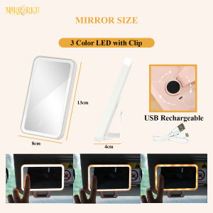 MIRRORKU Makeup Mirror LED Touch Screen 3 Light Vanity Mirror Rechargeable Desktop Mirror