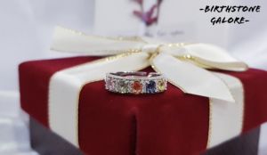 Natural Fancy Color Sapphire Birthstone S925 adjustable ring/Fancy color sapphire ring/Gemstone/birthstone/cincin sapphire/S925 silver