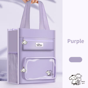 Student Tote Bag Large Capacity Waterproof Book Bag Canvas bag Hand-Carry School Tutorial Bag