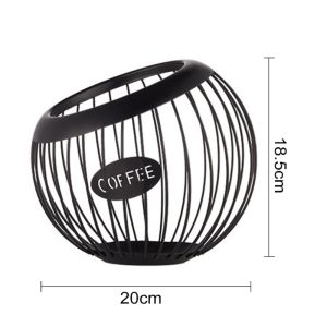 Large Capacity Espresso Capsule Holder Coffee Capsule Storage Basket Rack Metal for Keurig Nespresso Vertuo Tea Bag K-cup Organizer Storage Basket Countertop Display