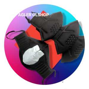 masker hitam polos karet kuping/masker multifungsi/masker berkendara