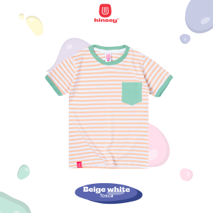 Kinsey -  LEORA Stripe Pocket / Kaos Anak Stripes / Sallur / Simple / Basic / Daily Look / Pocket T1