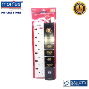 Morries 6m 6 Way Extension Cord W/ Surge Protector MS3266