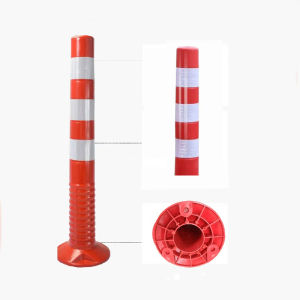 Traffic Delineator Posts Safety Cones,with Reflective Bands and Screws for Driveway Parking Barrier 75cm