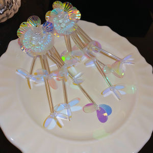 ต่างหูมุกดอกไม้สีเงินต่างหูมุกหวานสดชื่นดีไซน์ทันสมัย