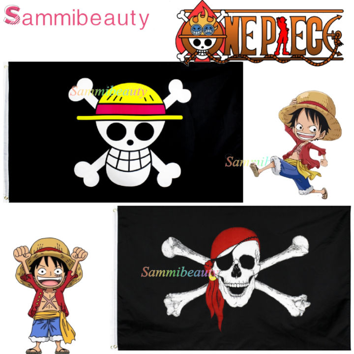 90x150CM One Piece Luffy Straw Hat Pirate Skull flag Wall Home