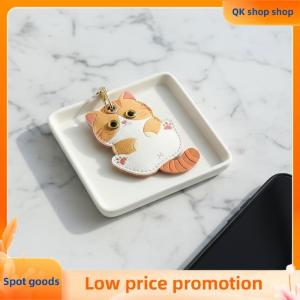 ✨QK shop✨ Stylish PU Leather AirTag Keychain Holder Chic Case Cute Keyring Lightweight and Durable for Travel Outdoors