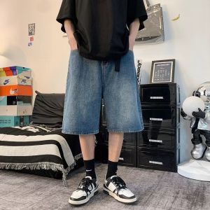 BanYan กางเกงยีนส์ขาสั้นข้อเท้าหลวมย้อนยุคอเมริกันแฟชั่นฤดูร้อนกางเกงครอป