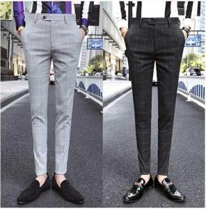 [HCM]QUẦN TÂY NAM SỌC CARO ĐEN TRƠN QUẦN ÂU NAM ỐNG CÔN DÁNG BODY VẢI CO GIÃN CAO CẤP 5 MÀU