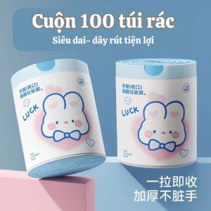 Túi Đựng Rác Dây Rút LUCK Cuộn 50 Và 100 Túi Chống Rò Rỉ Rác Size 45x50cm Chất Liệu Tự Phân Hủy