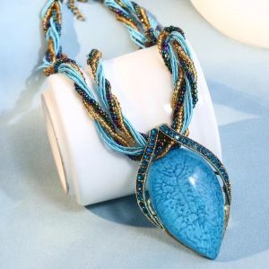 LUXURY GRADE Ethnic Choker Necklace Bohemia Handmade Sweater Chain Retro Multilayer Beads Chain Women Bijoux