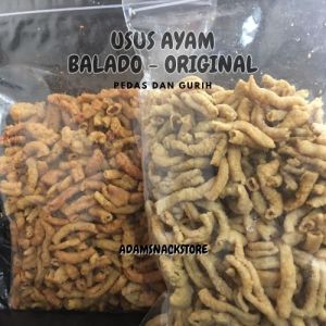 KERIPIK USUS AYAM 125GR DAN 500GR / ORIGINAL DAN BALADO CRISPY