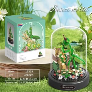 Mainan Bricks Bunga DIY Pot Tanaman Kotak Tampilan Untuk Dekorasi Desktop Mainan Balok