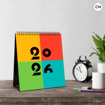 KOOBIQ Desktop Tabletop Desk Calendar 2026 Big Box Large Grid Singapore SG Holidays Christmas Gift
