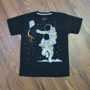 Kaos Anak Laki-laki Kerah Bulat Wrna Hitam Baju Atasan Lengan Pendek 4 Size Katun 24s Adem COD Termurah