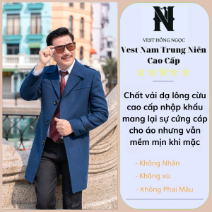 Áo Măng Tô Nam Cao Cấp Chất Liệu Vải Dạ Lông Cừu Nhập Khẩu Áo Dạ Trung Niên Dáng Dài