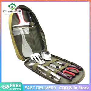 8pcs Camping Cookware Utensils Travel Set Stainless Steel Camping Cooking Utensils Set Camping Kitchen Set Camping Accessories