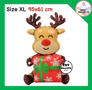 ลูกโป่งคริสต์มาส ซานต้า กวางเรนเดียร์ Foil Balloon Merry Christmas สำหรับตกแต่ง Xmas Party งานเลี้ยง ปีใหม่ และมุมถ่ายรูปเทศกาล