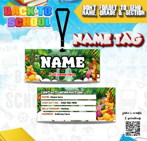 NEW UPDATES & MIX DESIGNS Personalized Name Tag with Your Favorite Character No Lace