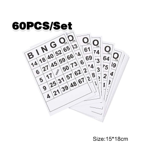 100PCS 60PCS Bingo Card Set Kartu Bingo Ukuran Besar 5 Warna Atau Hitam Dan Putih