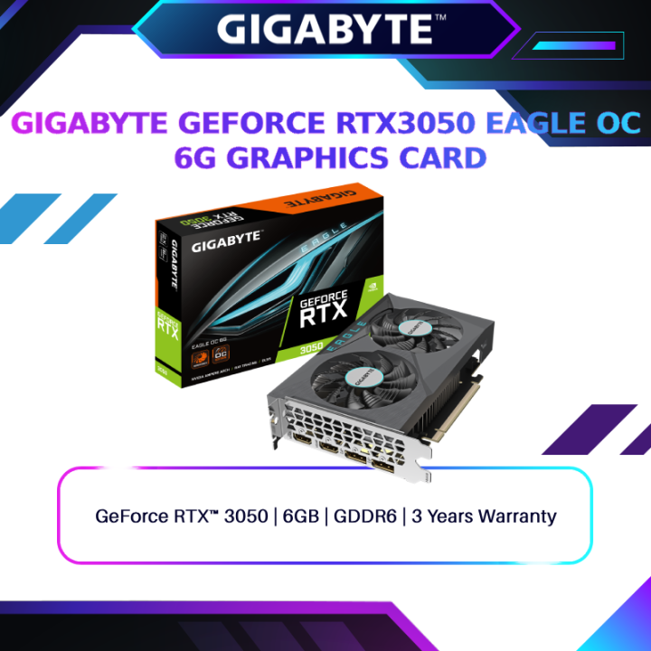 GIGABYTE GEFORCE RTX 3050 EAGLE OC 6GB GDDR6 GRAPHIC CARD (GV