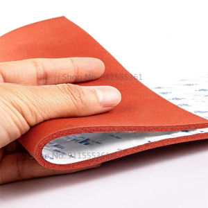 1/2/3/4/5mm Adhesive Silione Foam Rubber Sheet 250*250mm Closed Cell Silicon Sponge High Temps Resist Red Mat