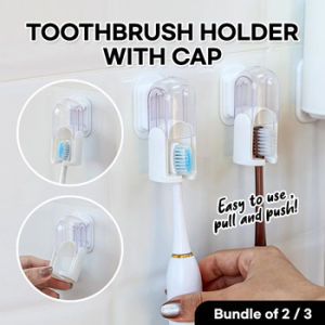 🔥 Bundle of 2 🔥 LY Toothbrush holder with Cap 🔥 easy installation 🔥 Anti dust