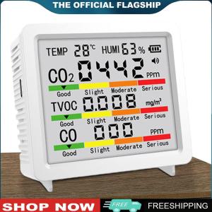 [TOPACE MALL]Portable Real-Time Detector TVOC Temperature Humidity CO CO2 Detection Portable CO2 Monitor for Home Hotel Office Car