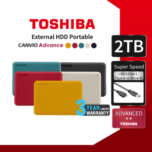 Toshiba External HDD (2TB)USB 3.2 SuperSpeed HDD 2.5 รุ่น (Canvio Advance V10)Security/Auto-backup Harddisk