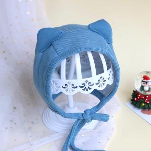 หมวกเด็กหูกวางการ์ตูน หมวกฤดูหนาวที่อบอุ่นสำหรับทารกแรกเกิด เด็กหญิงและเด็กชาย หมวกเด็กทารกสีทึบ หมวกเด็ก3เดือน