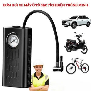Máy bơm hơi xe máy ô tô bơm phao máy sạc pin tích điện thế hệ mới