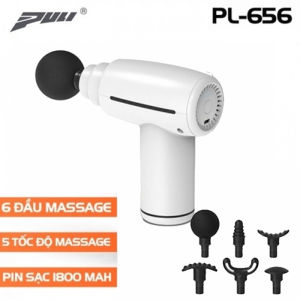 Súng massage cầm tay mini Puli PL-656 - 6 đầu cải tiến giảm đau nhức căng cơ toàn thân