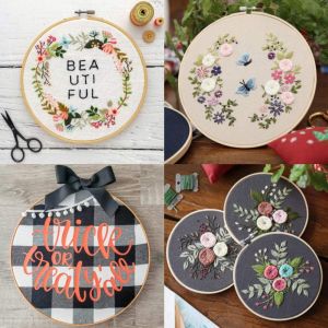 Embroidery Hoops Circle Cross Stitch Hoop Ring 6/8/10 inch for DIY Embroidery and Cross Stitch Household Sewing Tools