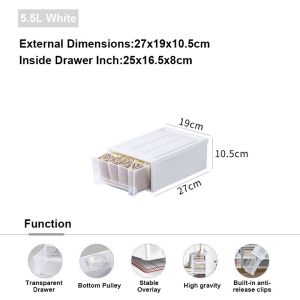 Isidoro.os Transparent Stackable Box Clear Lingerie/Clothes/Toys Plastic Drawer Clothing Storage Box