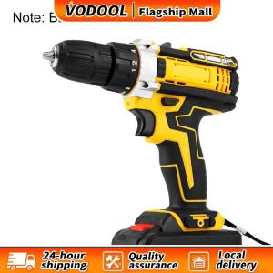 21V สว่านไร้สาย 3/8 นิ้ว Keyless Chuck ไฟฟ้าเจาะ 25 + 1 คลัทช์เครื่องมือ 2-Variable Speed ​​สำหรับ DIY และซ่อม