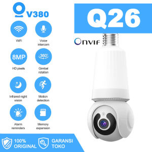 V380 Q26 CCTV IP Camera Wifi Bohlam 8MP Lampu LED 360 PTZ outdoor Waterproof support onvif