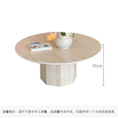 【SG⚡】Wabi-Sabi Style Cave Stone Slab Round Coffee Table For Living Room Compact Home Designer Vintage Aesthetic