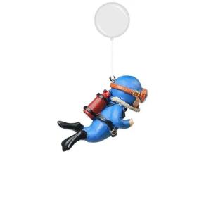Fish Tank Diver Ornaments Landscape Decoration Aquarium Gifts Popular Floating Hayao Miyazaki Blue Fatty with Ball and Line