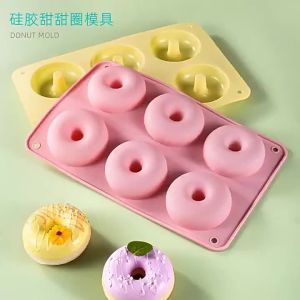 Food Grade 6 Silicone Donut Macaron Color Round Donut Mold Cookie Baking Tool