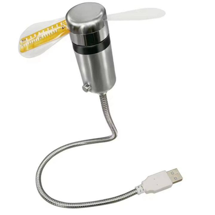 (BYIT) Clock Fans Time Temperature Display USB Powered LED Clock Fan ...