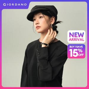 Giordano Women Knit & woven spliced shirt sleeve tee Free Shipping 18326240