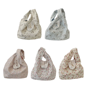 Trendy Evening Bag For Women Knot Bag Purse With Flower Decos Lightweight Handbag For Casual Travel And Daily Use