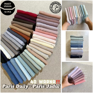 HIJAB SEGI EMPAT PARIS DAILY/SEGI EMPAT PARIS JADUL isi 10 pcs - Paket Usaha