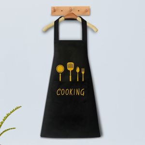 PVC Kitchen Aprons For Woman Men Wipe Hand Oil-proof Waterproof Chef Work Apron For Grill Restaurant Bar Shop Cafes Beauty Nails Studios Uniform