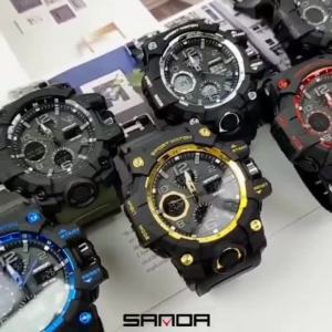2025Tentera Dual Display Watch untuk lelaki sukan luar Chronograph jam tangan pelbagai fungsi Luminous kalis air elektronik Watch09/08
