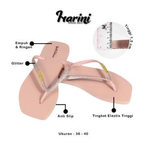 Sandal Jepit Wanita Sendal Teplek Jelly Karet Flat Glitter Anti Licin Berkualitas Import Balance A06