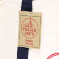 Large Size Dark Green/blue/red Embroidered Logo Same style Handmade Trader Joes Canvas Tote Reusable Street Bag 20x14x6" (Non). 