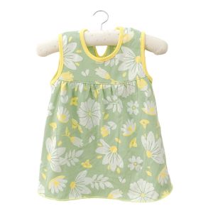 MAYIT Pure Cotton Baby Dress Printed Embroidery Summer Dress Clothes Flower Pattern Sleeveless Dress Baby Girl