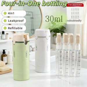 4in1 Travel Dispenser Portable Grooming Set Push-style leakproof design  Refillable 30ml Containers